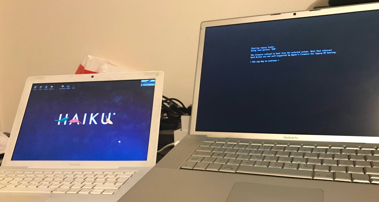 Haiku R1/beta1 - Boot time error on MacBook Pro 15" Mid 2007
