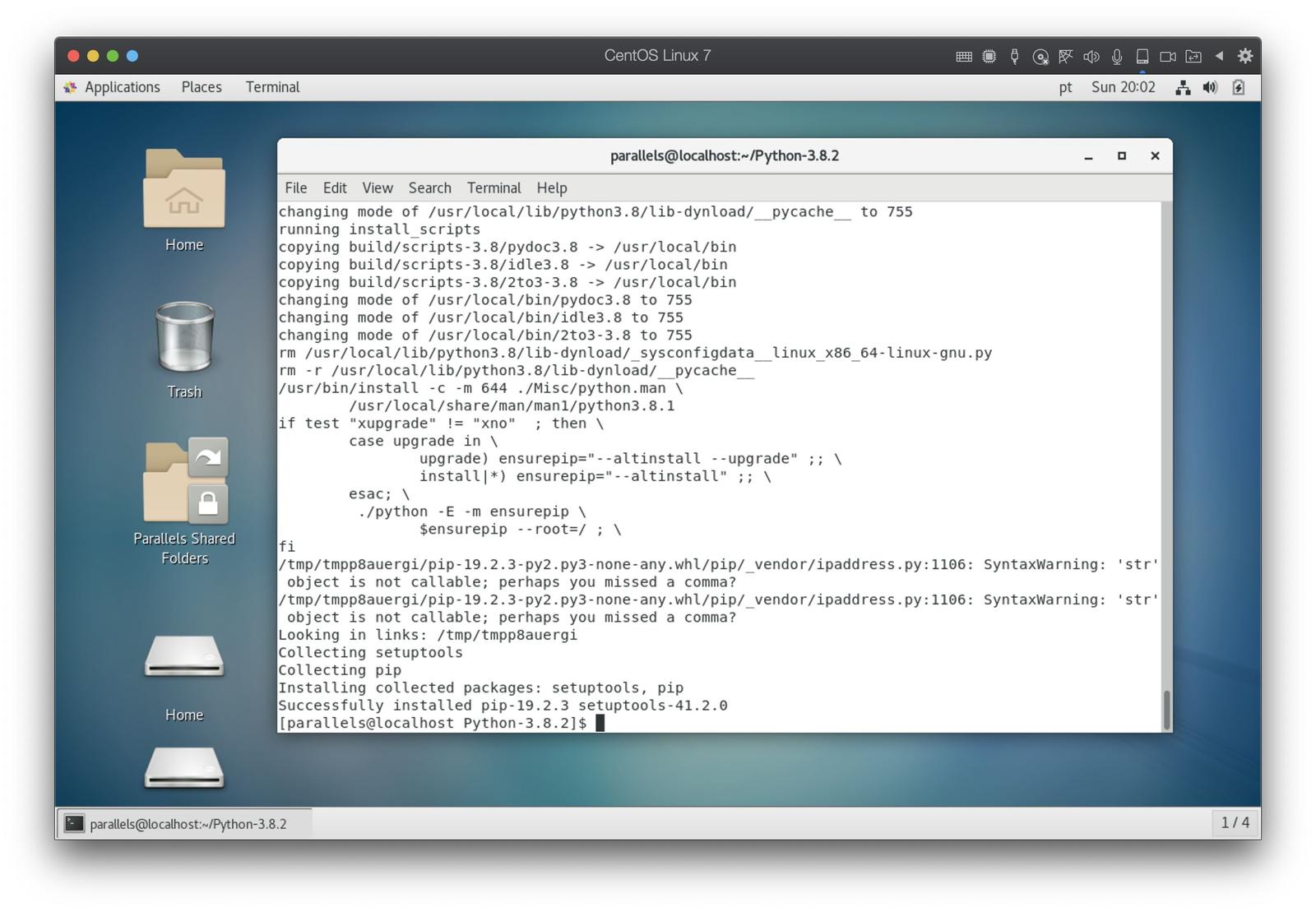 Python 3.8 on CentOS Linux 7
