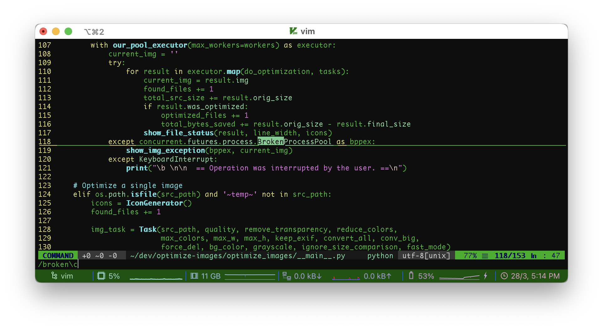 Searching and replacing text on long files with Vim