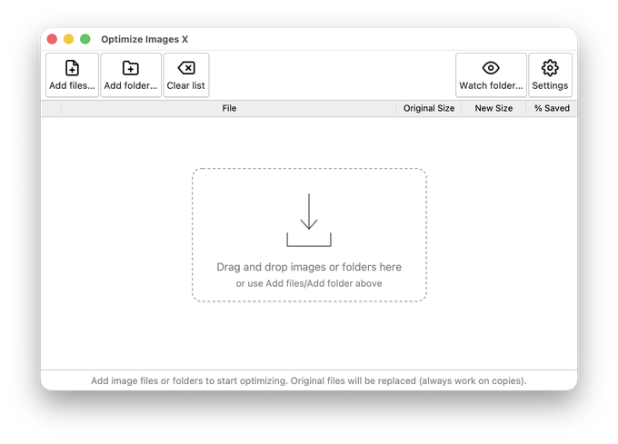 Optimize Images X now supports Webp and drag and drop
